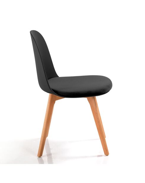 4 Chaises Jade Bois noires - 78x46x52 cm