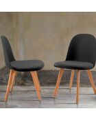 4 Chaises Jade Bois noires - 78x46x52 cm