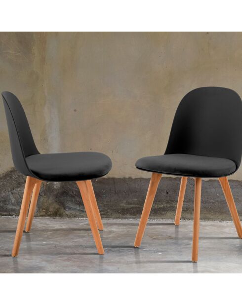 4 Chaises Jade Bois noires - 78x46x52 cm