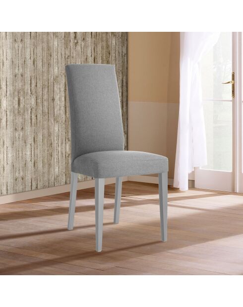 2 Chaises Lella Tissu grises - 100x46x45 cm