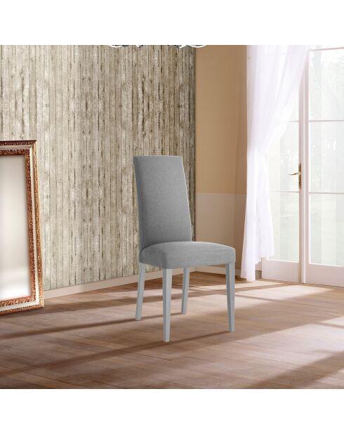 2 Chaises Lella Tissu grises - 100x46x45 cm