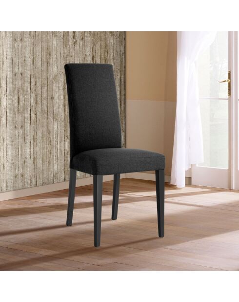 2 Chaises Lella Tissu anthracite - 100x46x45 cm