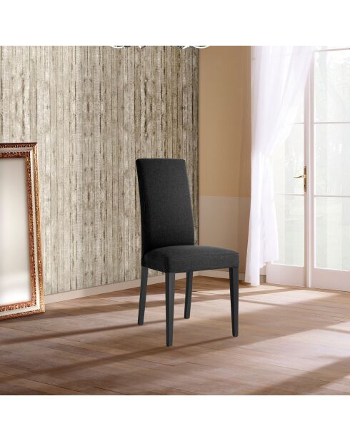 2 Chaises Lella Tissu anthracite - 100x46x45 cm