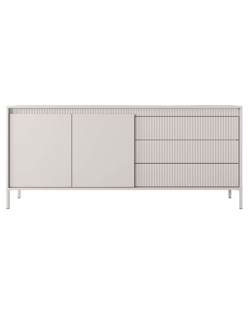 Buffet 2 portes + 3 tiroirs Gharbo beige - 81.4x187.1x39.5 cm