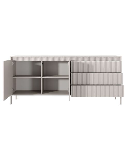 Buffet 2 portes + 3 tiroirs Gharbo beige - 81.4x187.1x39.5 cm