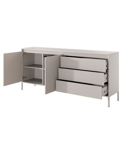 Buffet 2 portes + 3 tiroirs Gharbo beige - 81.4x187.1x39.5 cm