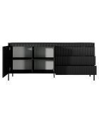 Buffet 2 portes + 3 tiroirs Gharbo noir - 81.4x187.1x39.5 cm