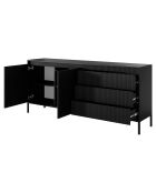 Buffet 2 portes + 3 tiroirs Gharbo noir - 81.4x187.1x39.5 cm