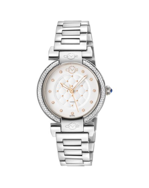 Montre Quartz Femme Berletta en Acier & Diamants argentée