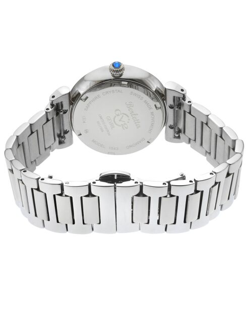 Montre Quartz Femme Berletta en Acier & Diamants argentée