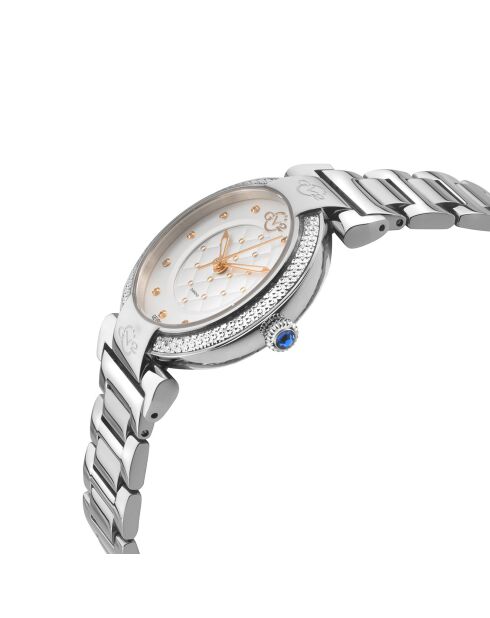 Montre Quartz Femme Berletta en Acier & Diamants argentée