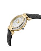Montre Quartz Femme Berletta en Cuir & Diamants noire