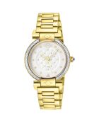 Montre Quartz Femme Berletta en Acier & Diamants dorée