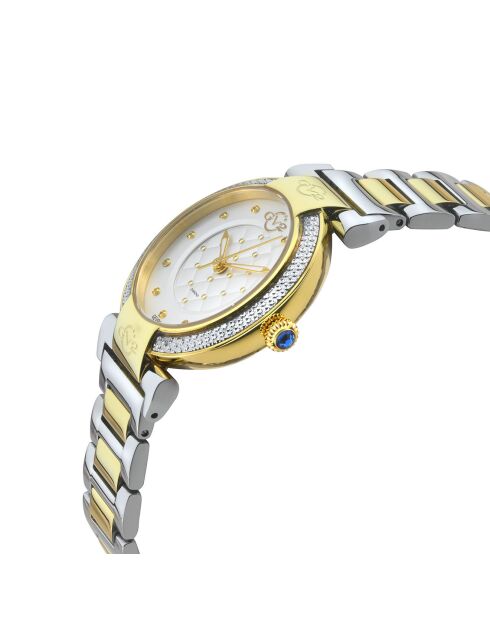 Montre Quartz Femme Berletta en Acier & Diamants argenté/doré
