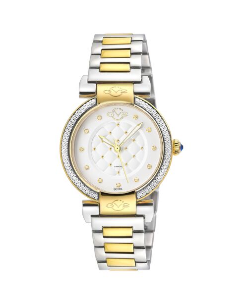 Montre Quartz Femme Berletta en Acier & Diamants argenté/doré