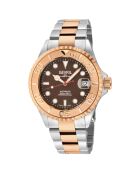 Montre Automatique Homme Wall Street en Acier argenté/rose doré