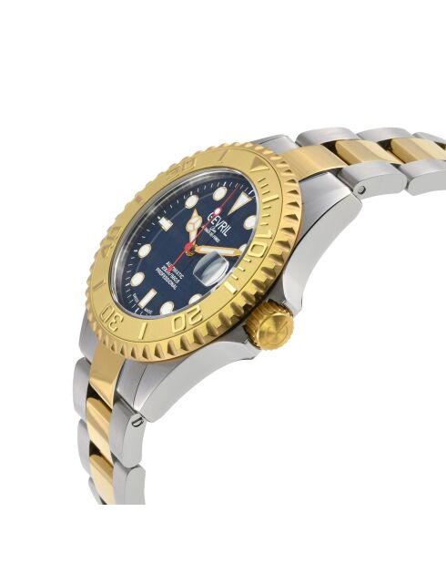 Wall Street automatisch horloge van zilver/goud staal voor heren