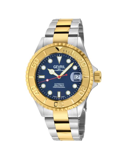 Wall Street automatisch horloge van zilver/goud staal voor heren