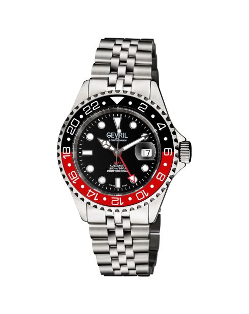 Orologio automatico da uomo Wall Street in acciaio argentato