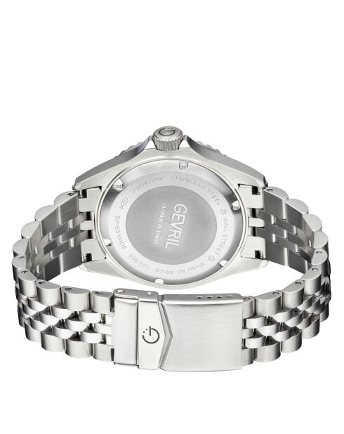 Orologio automatico da uomo Wall Street in acciaio argentato