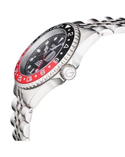 Orologio automatico da uomo Wall Street in acciaio argentato