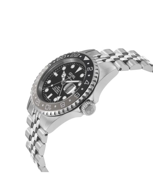Orologio automatico da uomo Wall Street in acciaio argentato