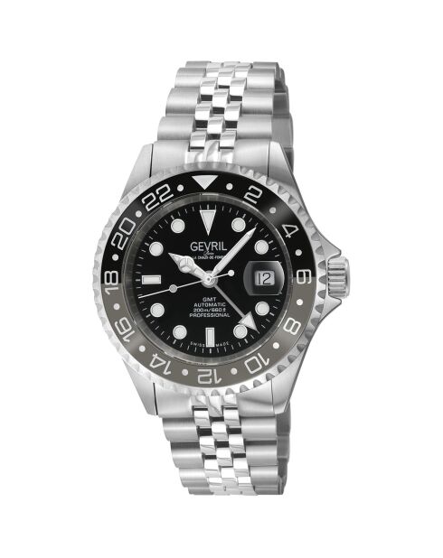 Orologio automatico da uomo Wall Street in acciaio argentato