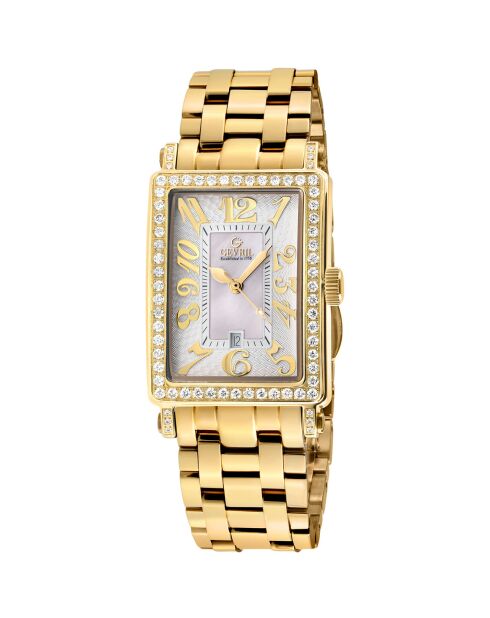 Montre Quartz Femme Avenue of Americas Mini en Acier & Diamants 1.156 ct dorée
