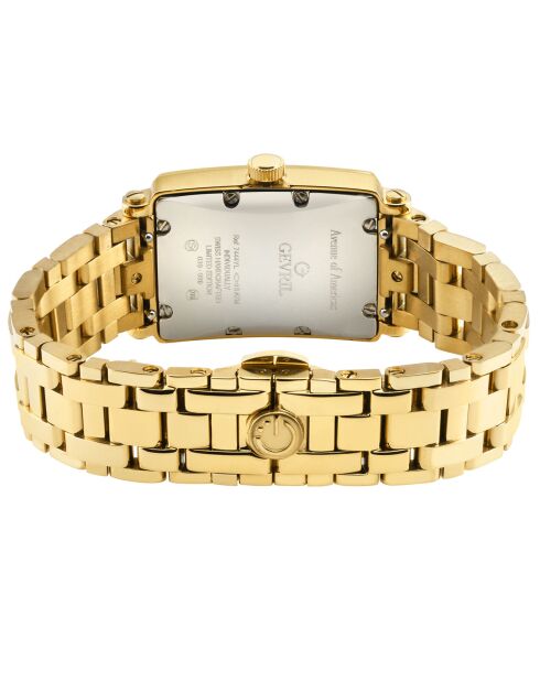 Montre Quartz Femme Avenue of Americas Mini en Acier & Diamants 1.156 ct dorée