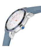 Montre Quartz Femme Marsala Tortoise en Cuir & Diamants 0.063 ct bleu clair
