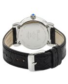 Montre Quartz Femme Marsala en Cuir & Diamants 0.096 ct noire