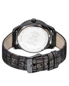 Montre Quartz Femme Venice en Cuir & Diamants 0.04 ct noire