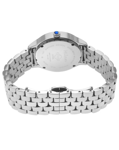 Montre Quartz Femme Milan en Acier & Diamants argentée