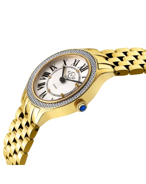 Montre Quartz Femme Milan en Acier & Diamants dorée