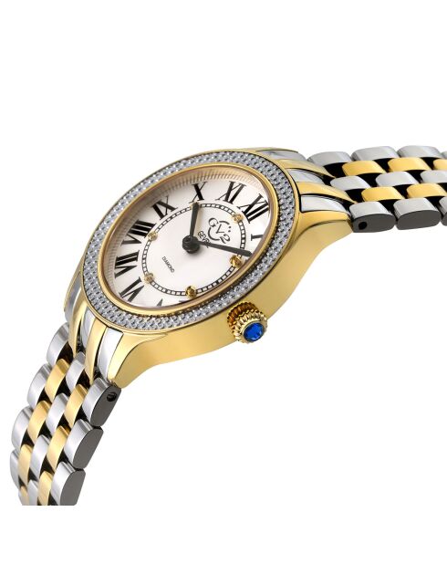 Montre Quartz Femme Milan en Acier & Diamants argenté/doré