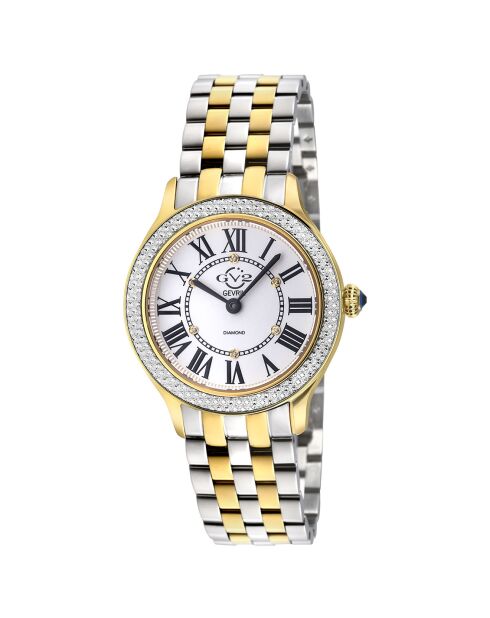 Montre Quartz Femme Milan en Acier & Diamants argenté/doré