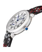 Montre Quartz Femme Rome en Cuir & Diamants 0.06 ct multicolore