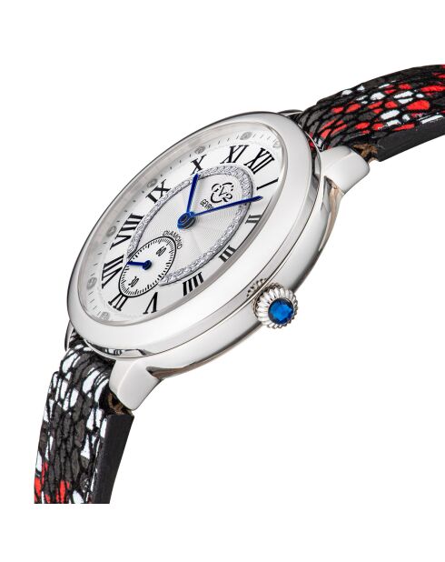 Montre Quartz Femme Rome en Cuir & Diamants 0.06 ct multicolore