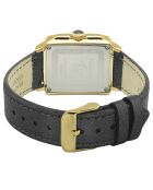 Montre Quartz Femme Padova en Cuir & Diamants 0.015 ct noir anthracite