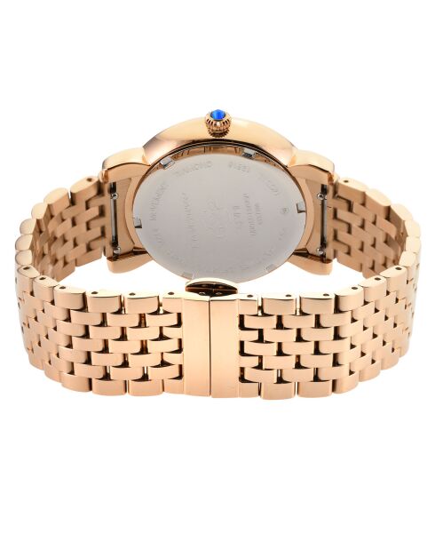 Montre Quartz Femme Ravenna en Acier & Diamants 0.04 ct rose doré