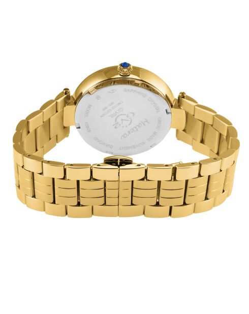 Montre Quartz Femme Matera en Acier & Diamants 0.04 ct dorée