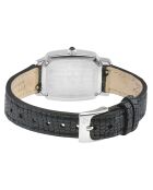Montre Quartz Femme Pavia en Cuir & Diamants noire