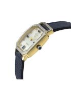 Montre Quartz Femme Pavia en Cuir & Diamants bleue