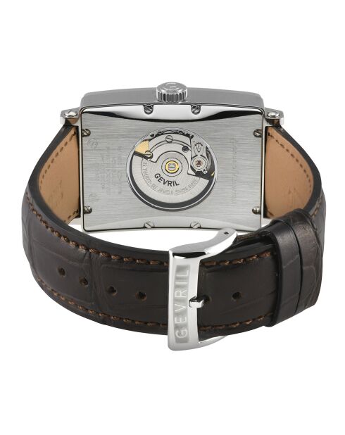 Montre Automatique Homme Avenue of Americas en Cuir marron foncé