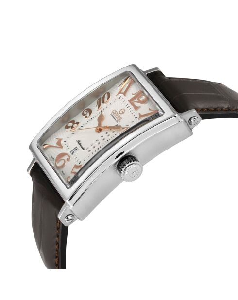 Montre Automatique Homme Avenue of Americas en Cuir marron foncé