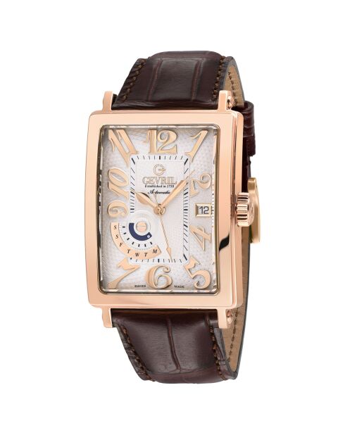Montre Automatique Homme Avenue of Americas en Cuir marron