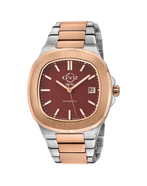 Montre Automatique Homme Potente en Acier argenté/rose doré