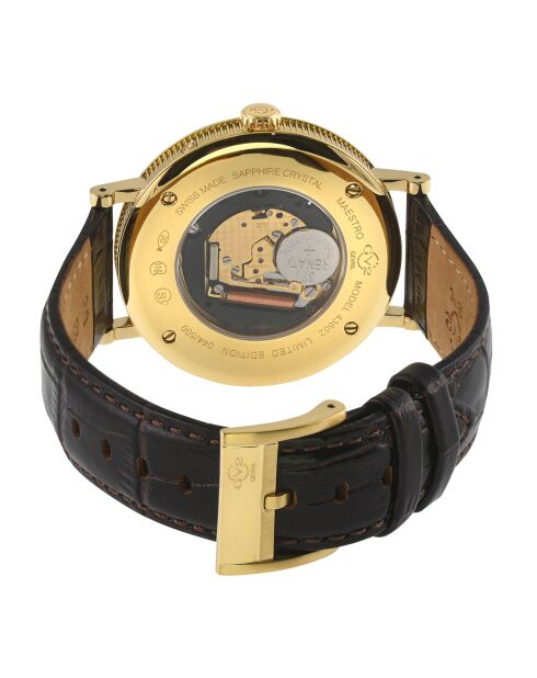 Montre Quartz Homme Maestro en Cuir marron