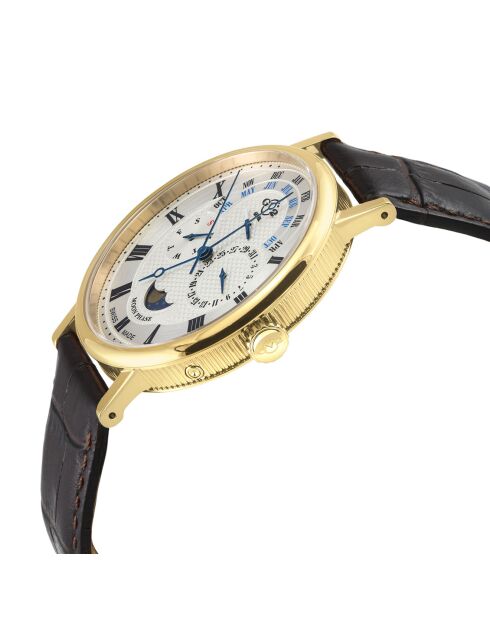 Montre Quartz Homme Maestro en Cuir marron