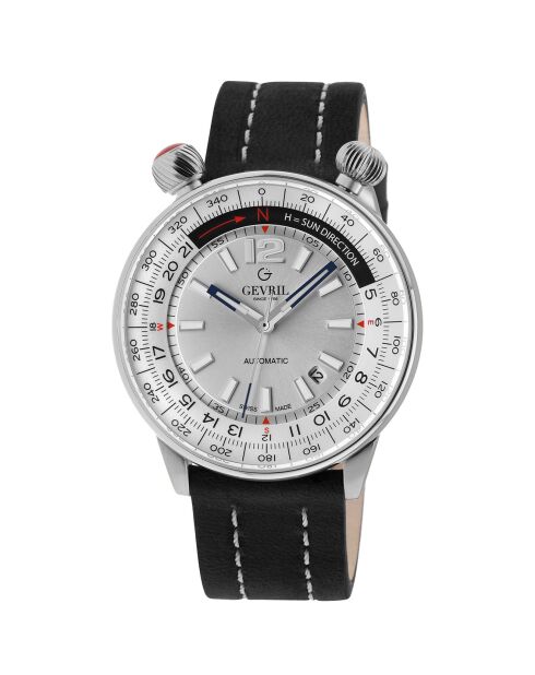 Montre Automatique Homme Wallabout en Cuir noire